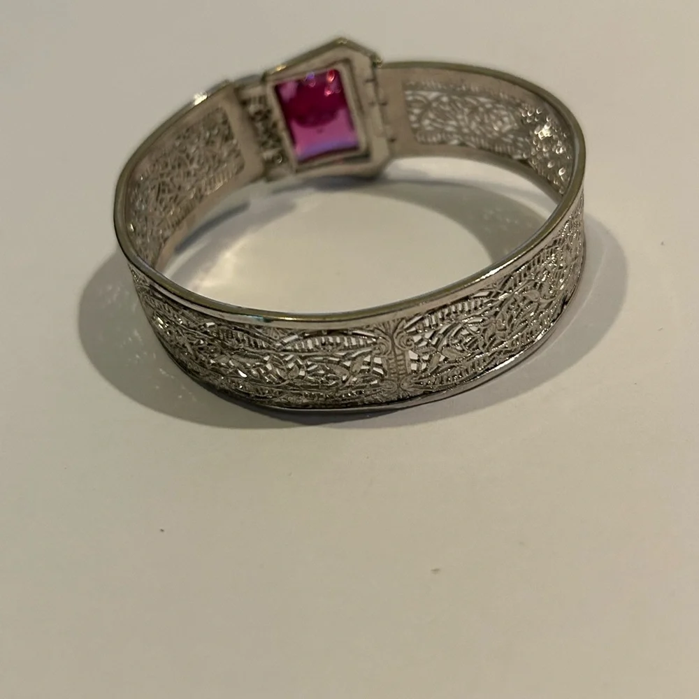 Rare Art Deco French PasteBracelet - Picture 4 of 5